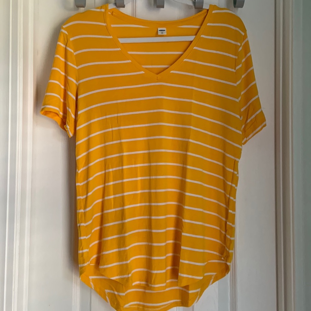 Yellow Striped Old Navy Luxe Top Women’s M